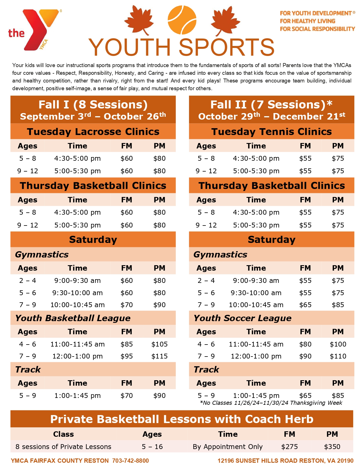 Kids Sports Youth Sports YMCA Fairfax County Reston